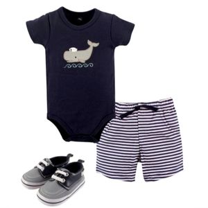 3pc Boys Whale Outfit w/Shoes